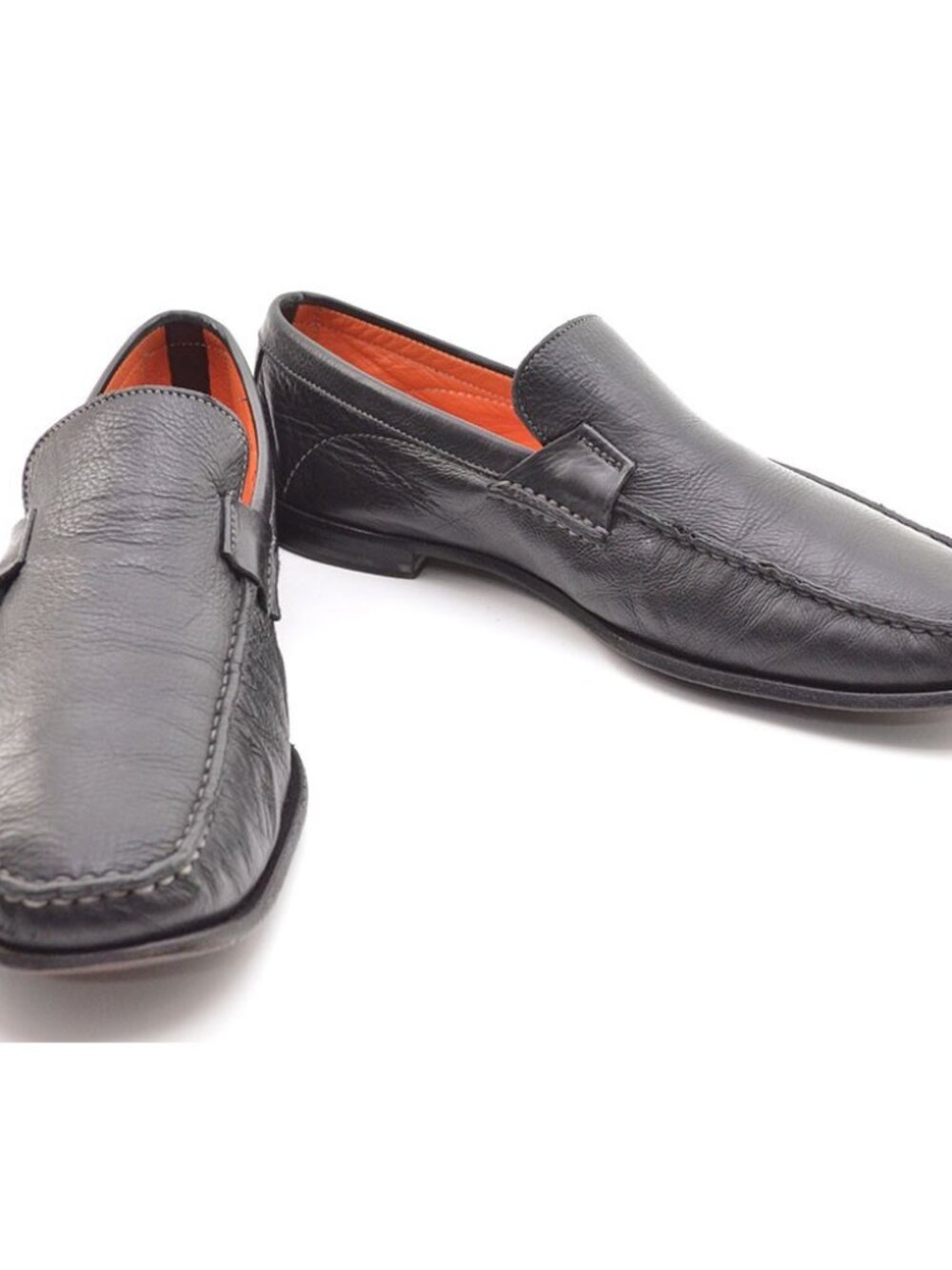 Men Santoni 81747 Black Grain Driving Moc Loafers 9.5 D - Picture 2 of 9